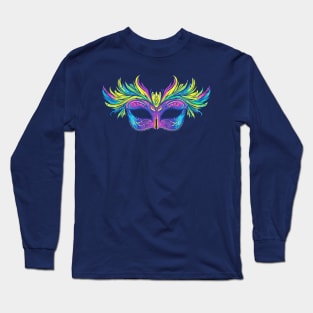 Fat Tuesday Masquerade, Mardi Gras Mask Long Sleeve T-Shirt